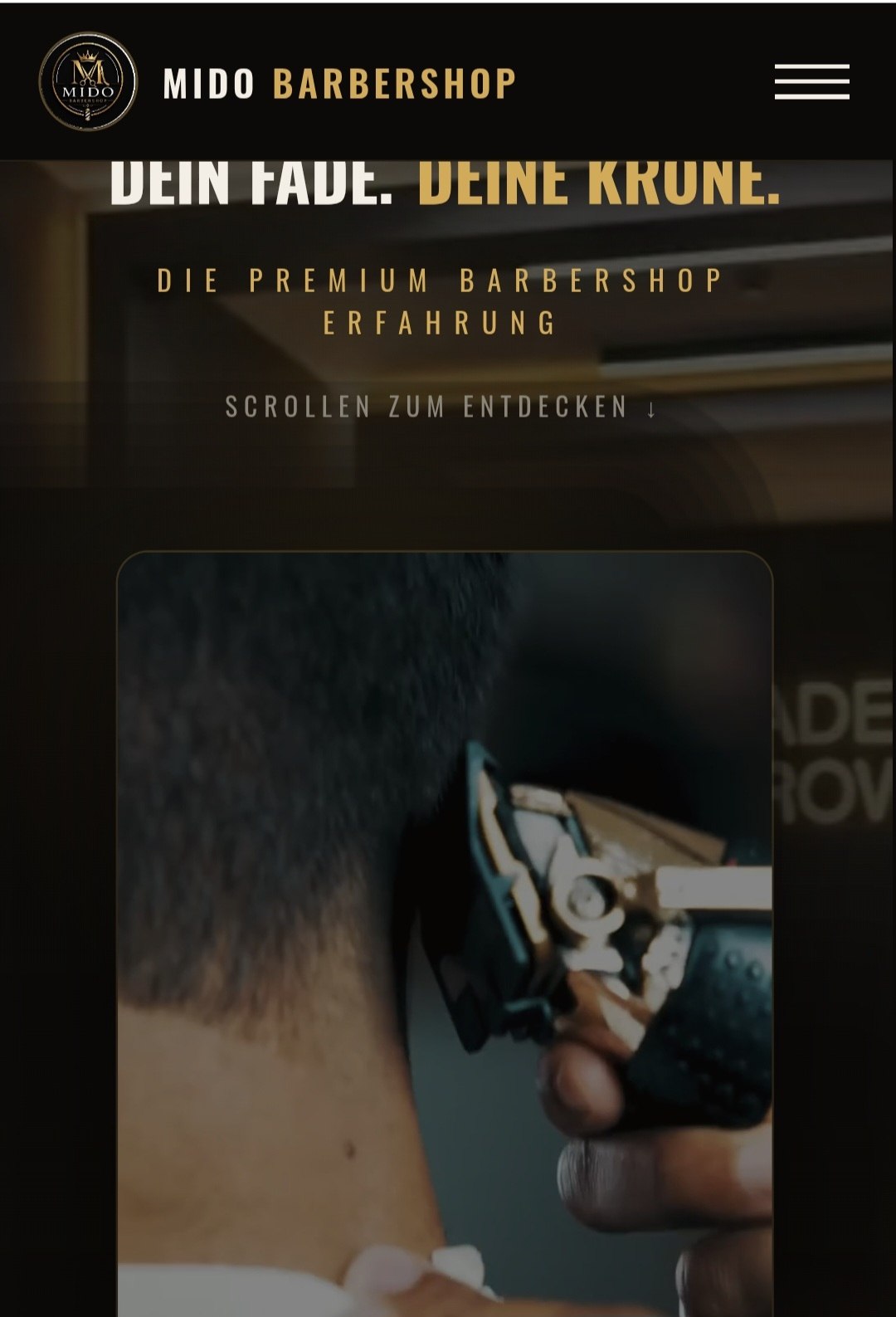 Mido Barbershop premium barbershop website preview